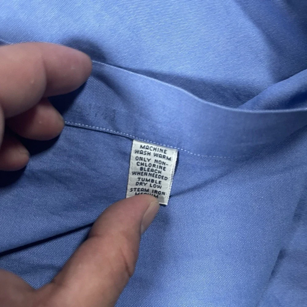 RALPH LAUREN YARMOUTH 100% COTTON  BUTTON DOWN BLUE SHIRT OXFORD COLLAR - Picture 10 of 15